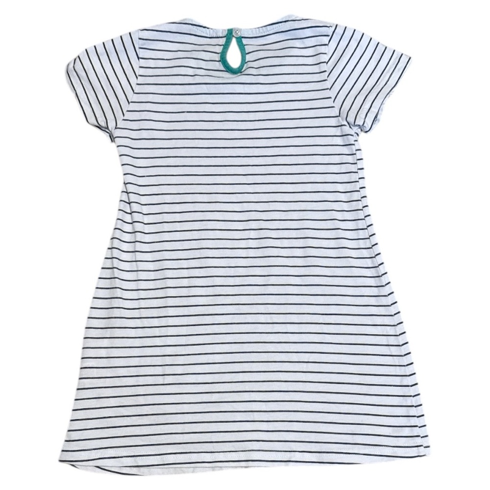 Striped Dress with Pink Dinosaur 5T - Picture 2 of 4